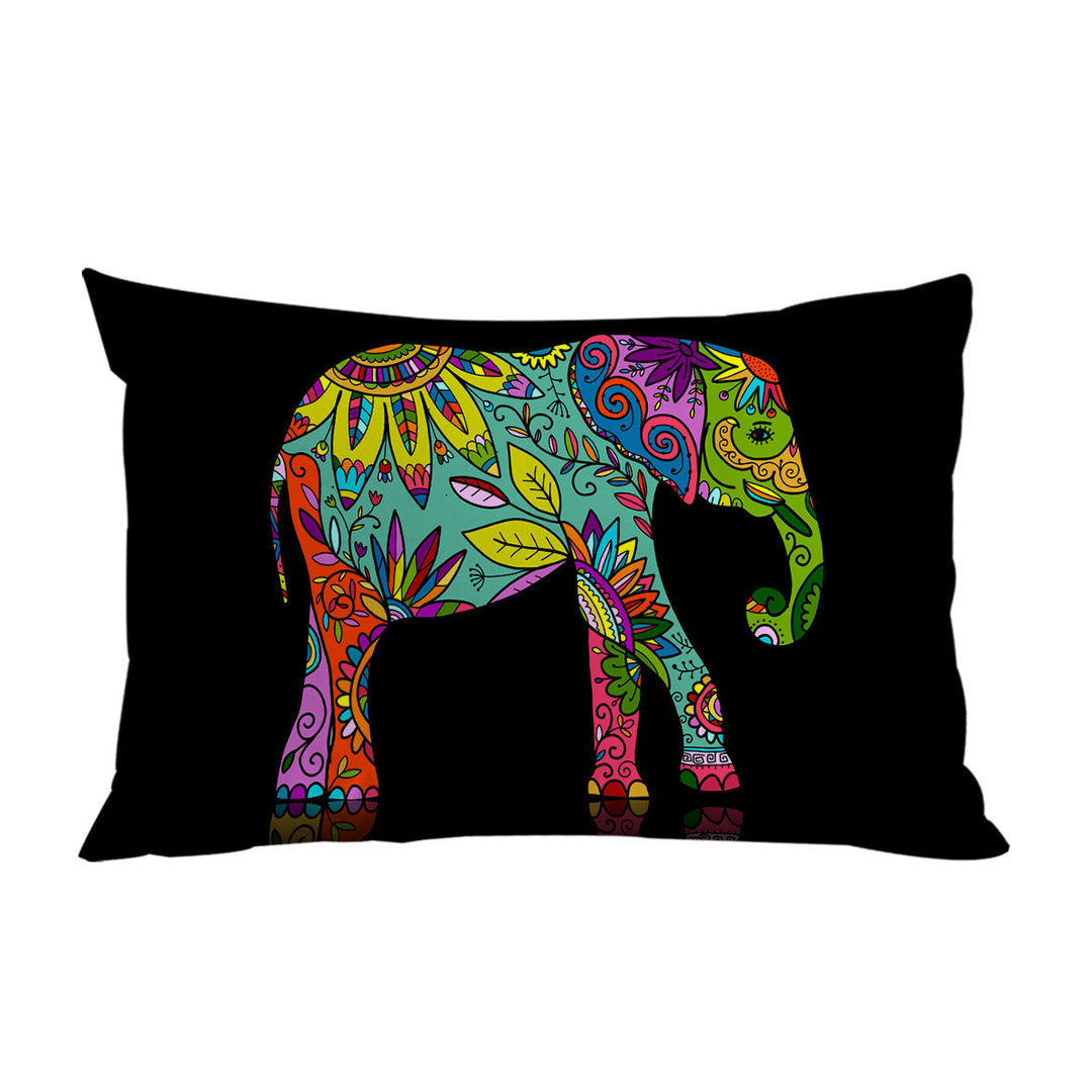 Multi Colored Floral Elephant Pillowcase