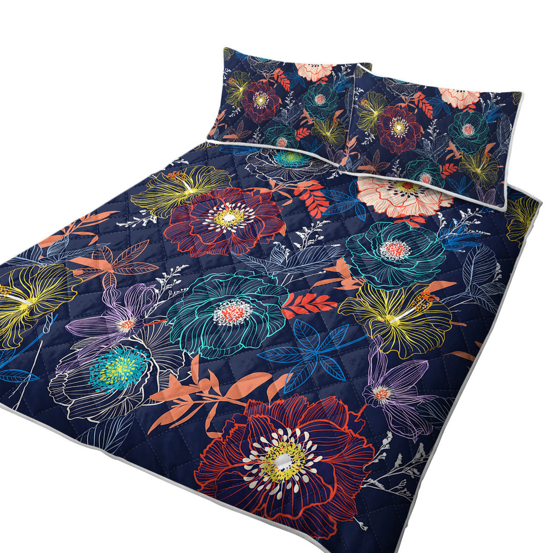 Multi Colored Flowers Quilts
