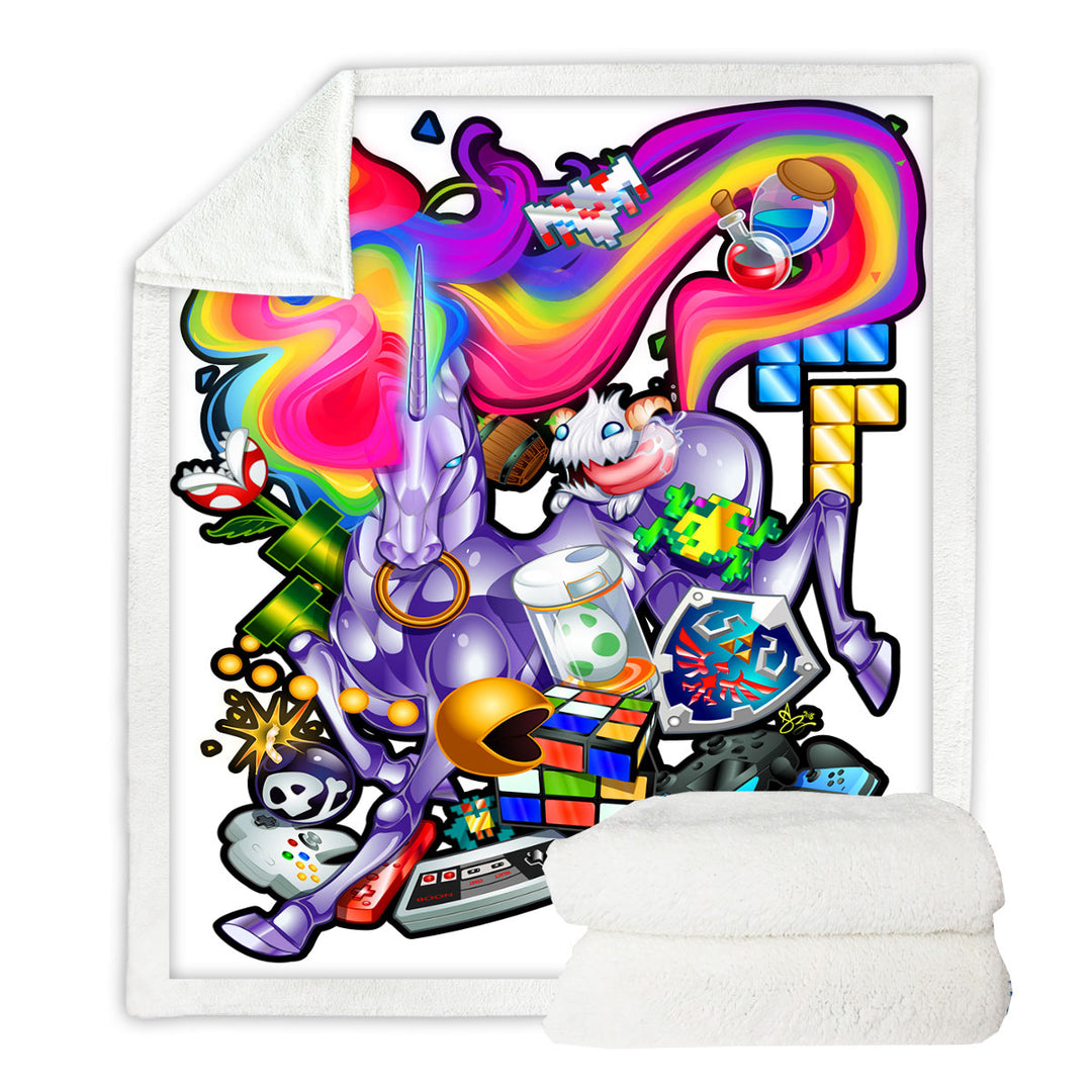 Multi Colored Gamers Design Throw Blankets