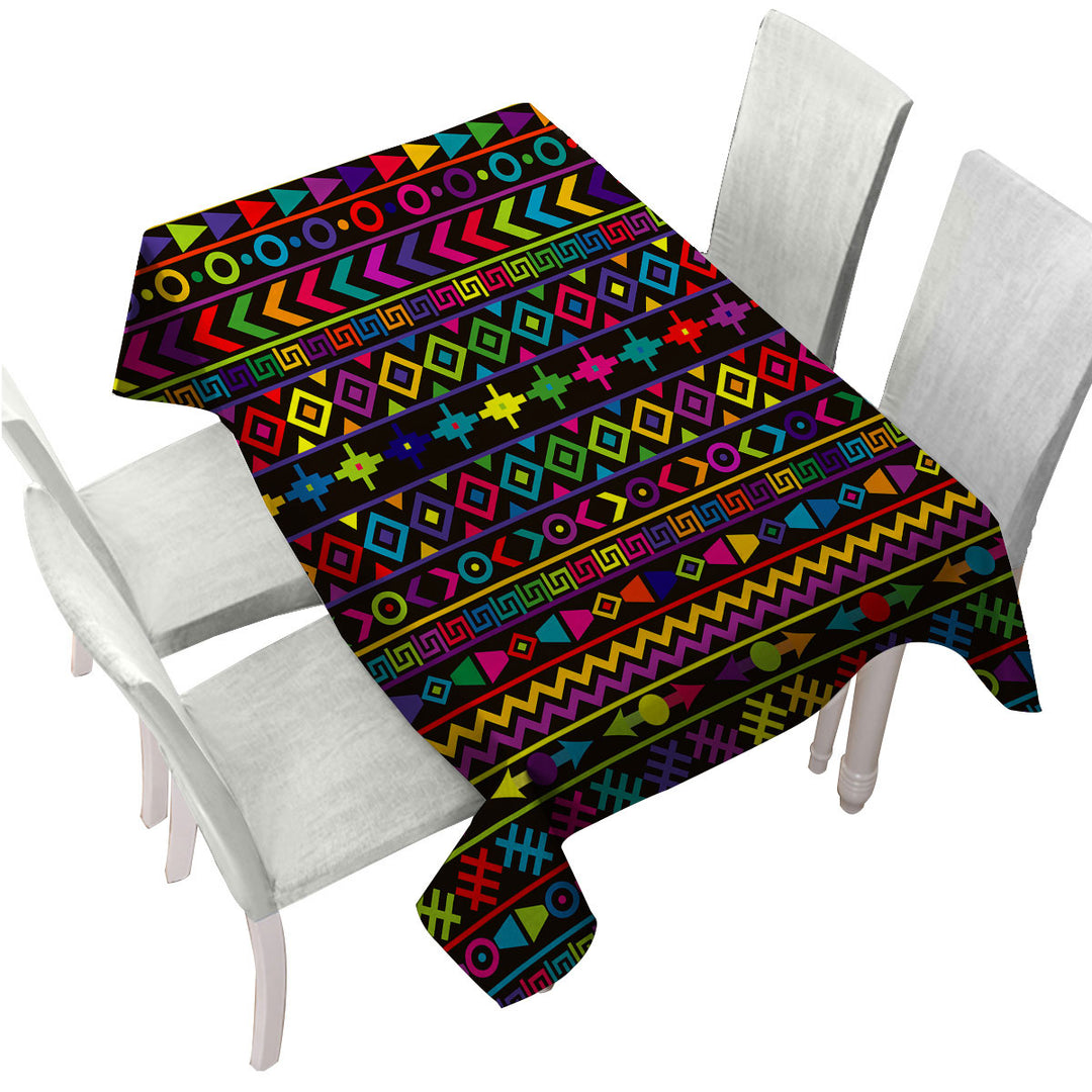 Multi Colored Geometric Pattern Tablecloths