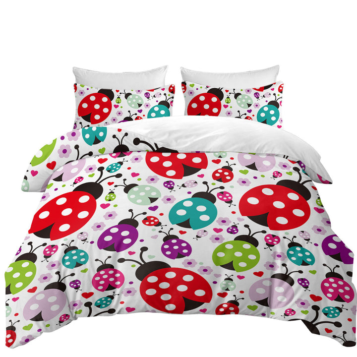 Multi Colored Ladybugs Coverlet