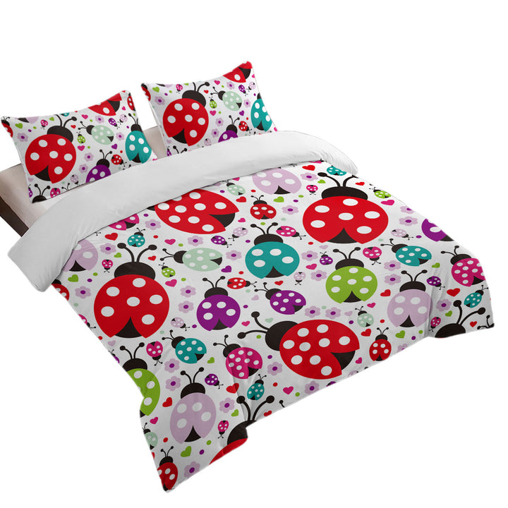 Multi Colored Ladybugs Duvet Covers