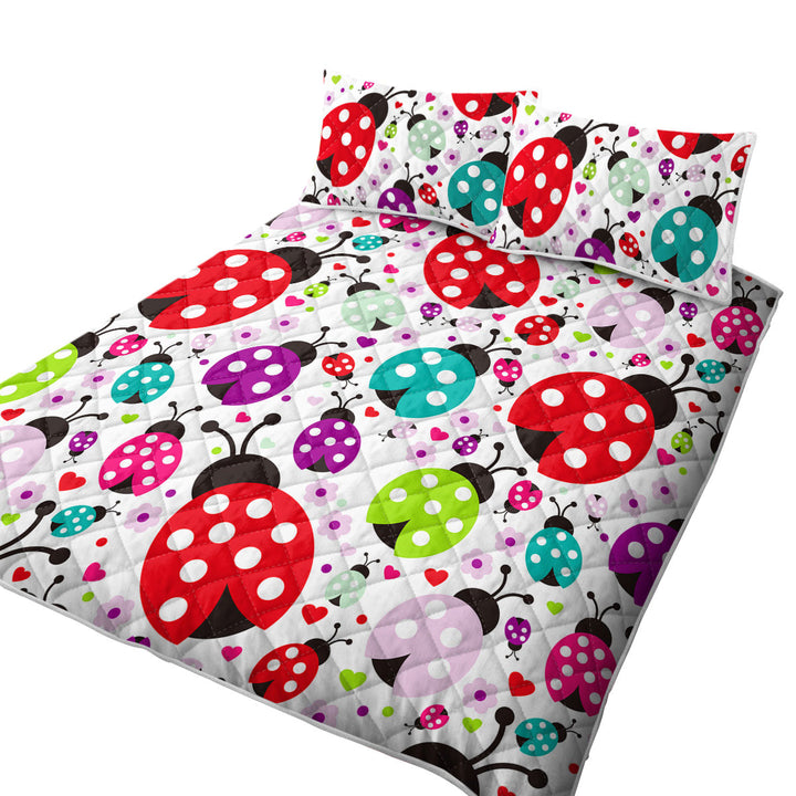 Multi Colored Ladybugs Quilt