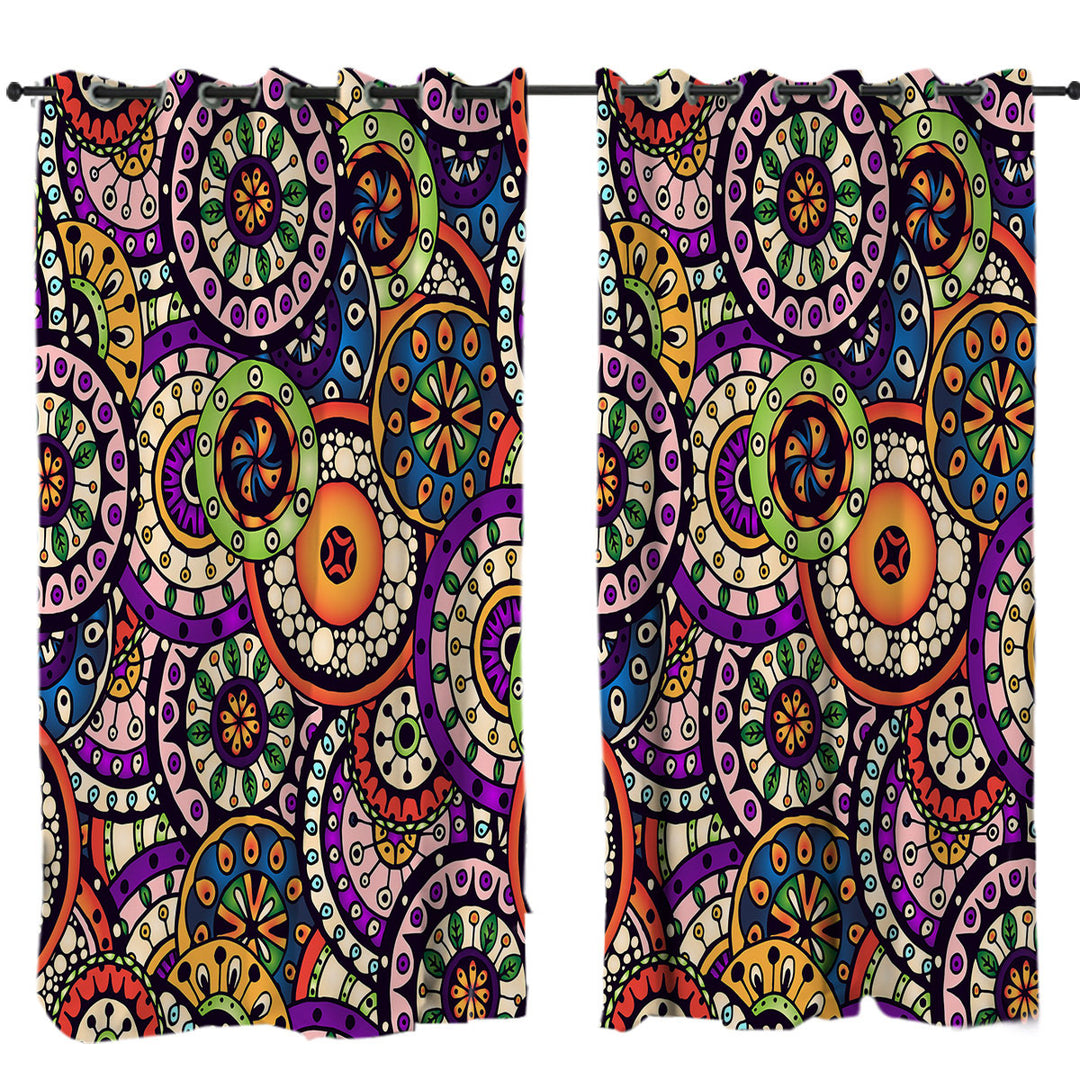 Multi Colored Mandalas Stack Curtain