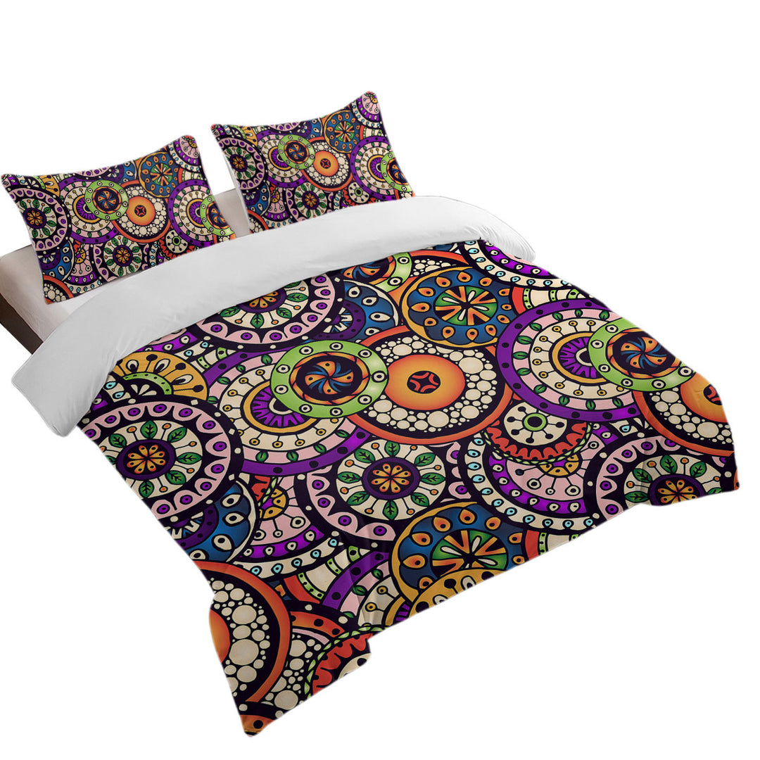 Multi Colored Mandalas Stack Duvet Cover