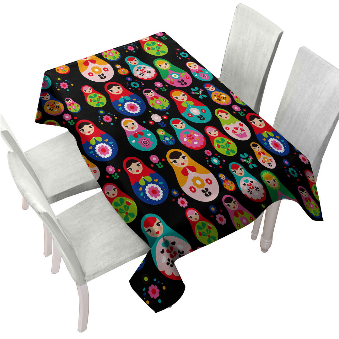 Multi Colored Matryoshka Russian Doll Custom tablecloths