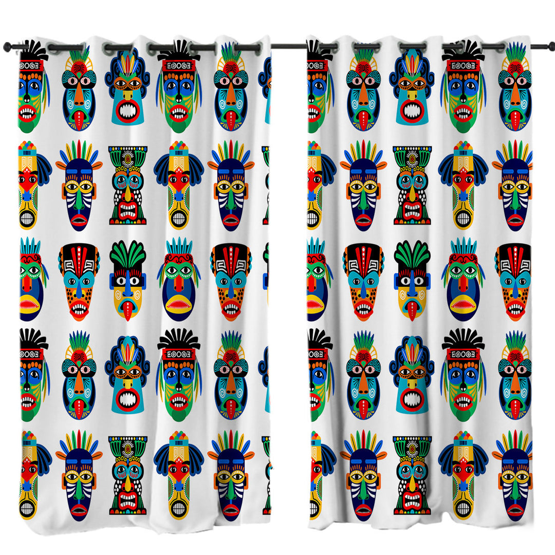 Multi Colored Native Characteristic Masks Curtain