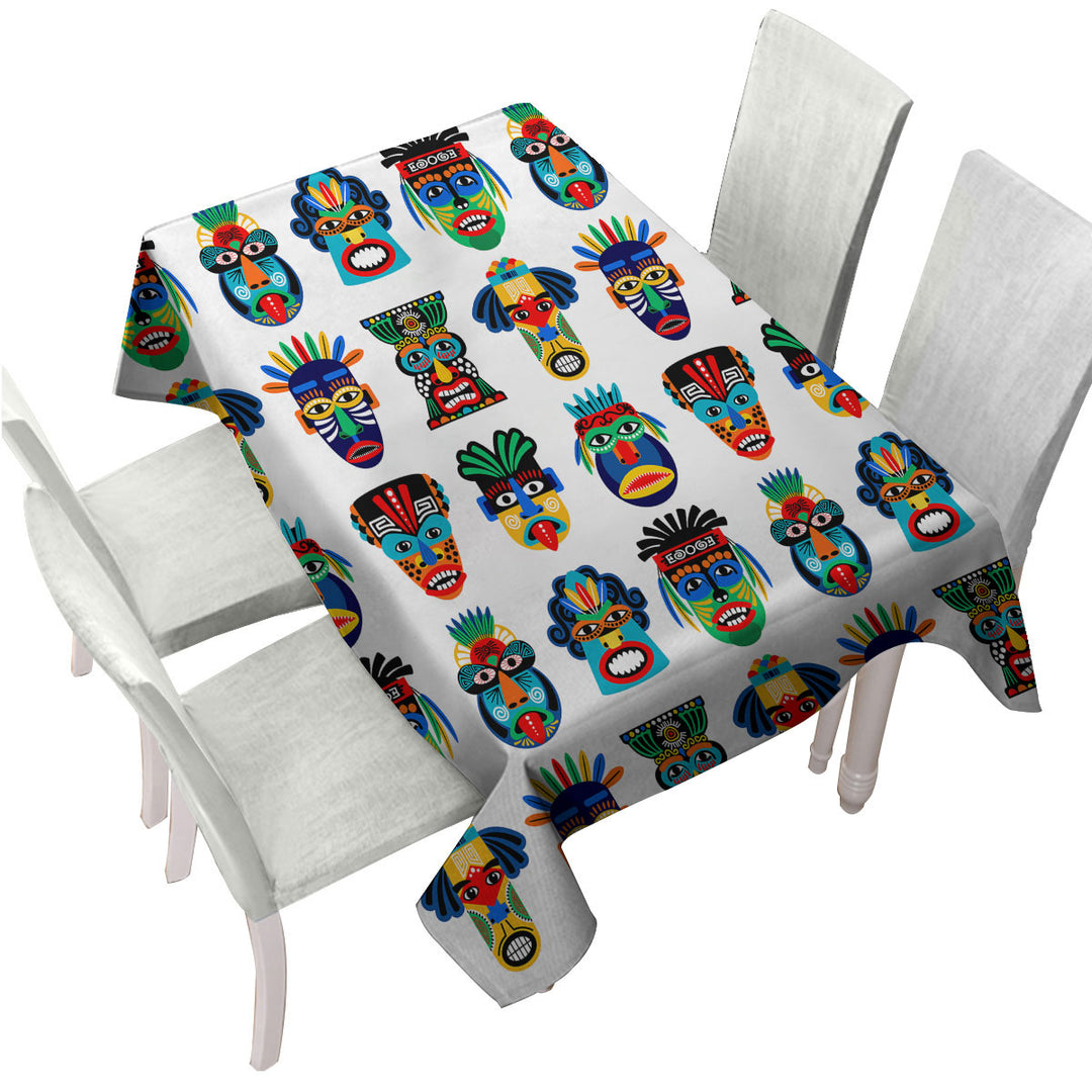 Multi Colored Native Characteristic Masks Table Cover