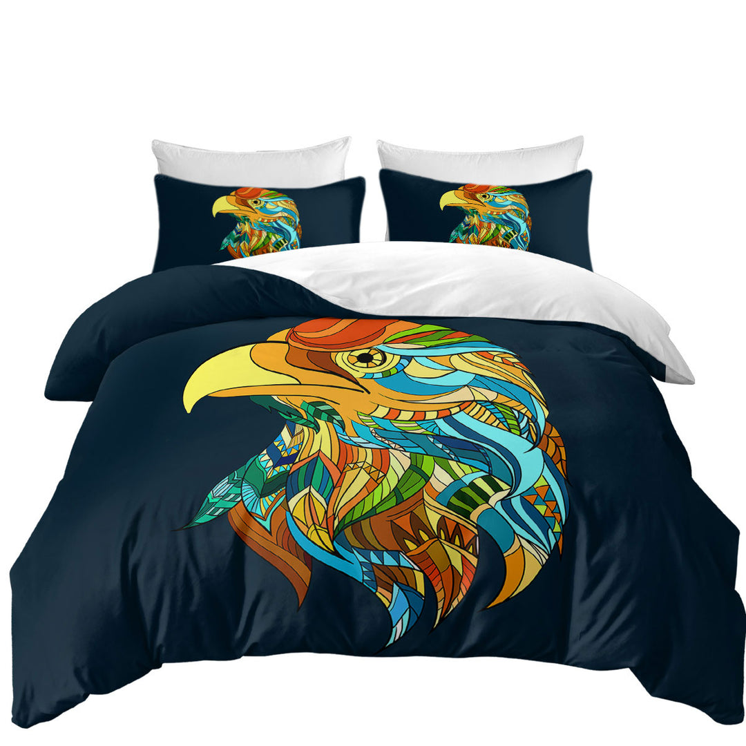 Multi Colored Native Design Eagle Head Best Duvet Covers