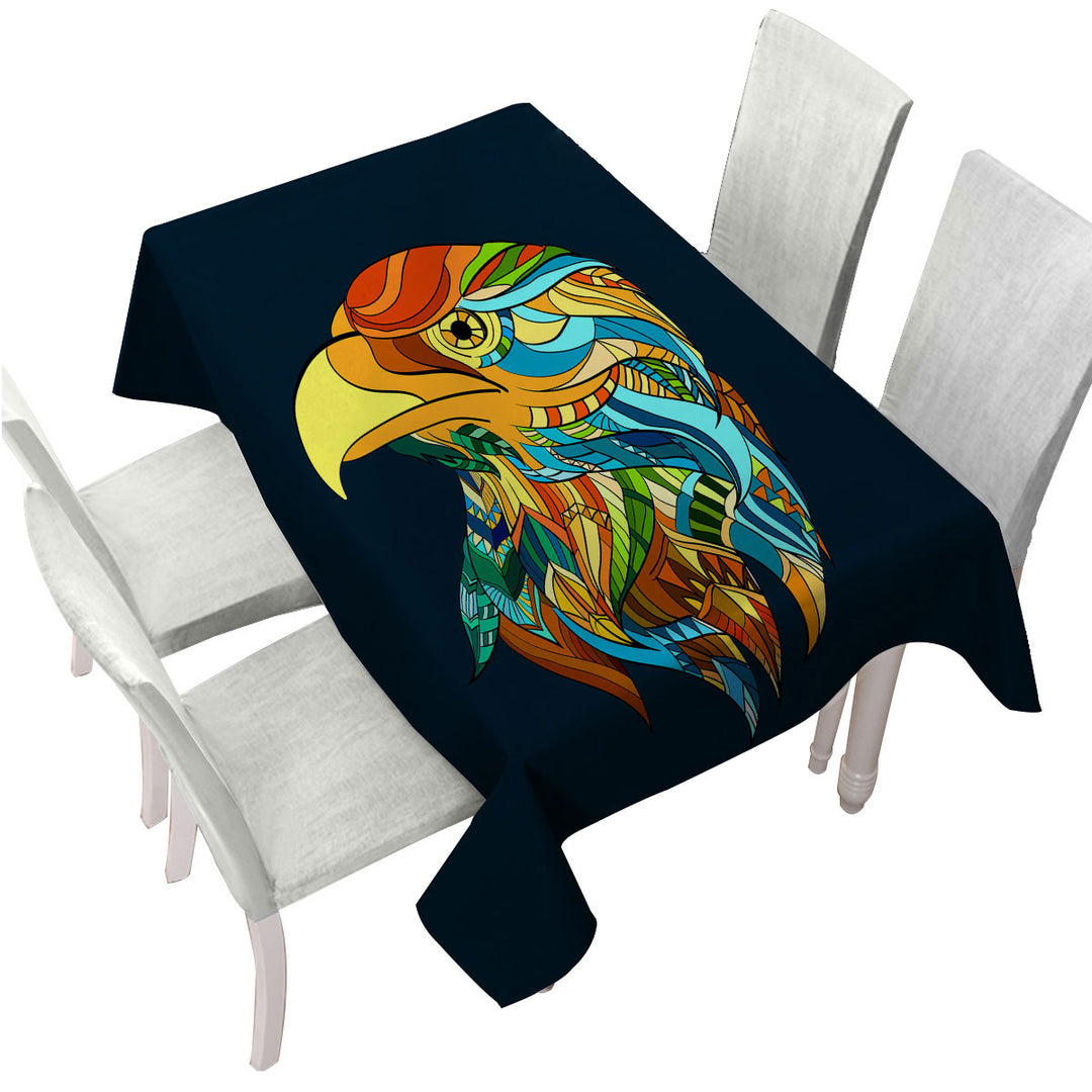 Multi Colored Native Design Eagle Head Custom tablecloths