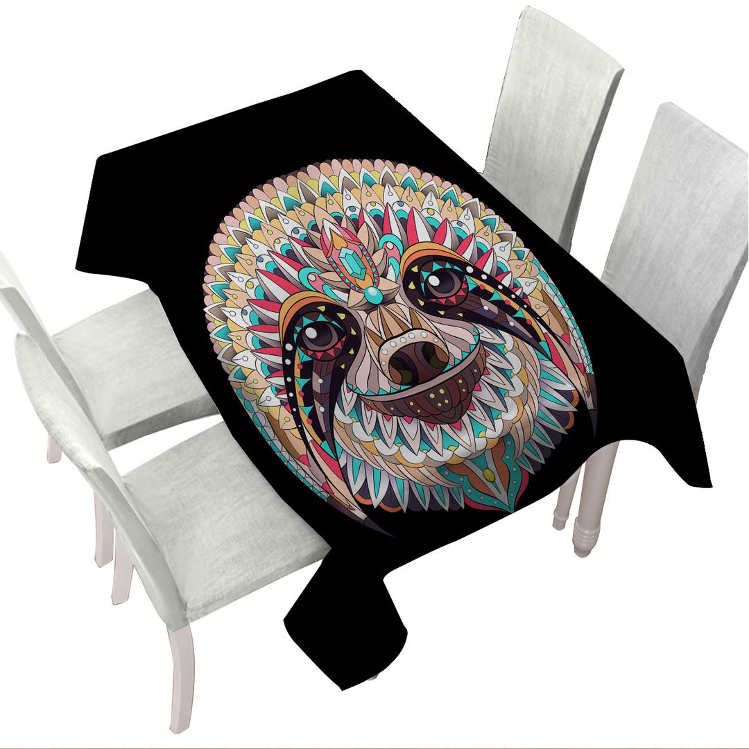 Multi Colored Oriental Sloth Tablecloths