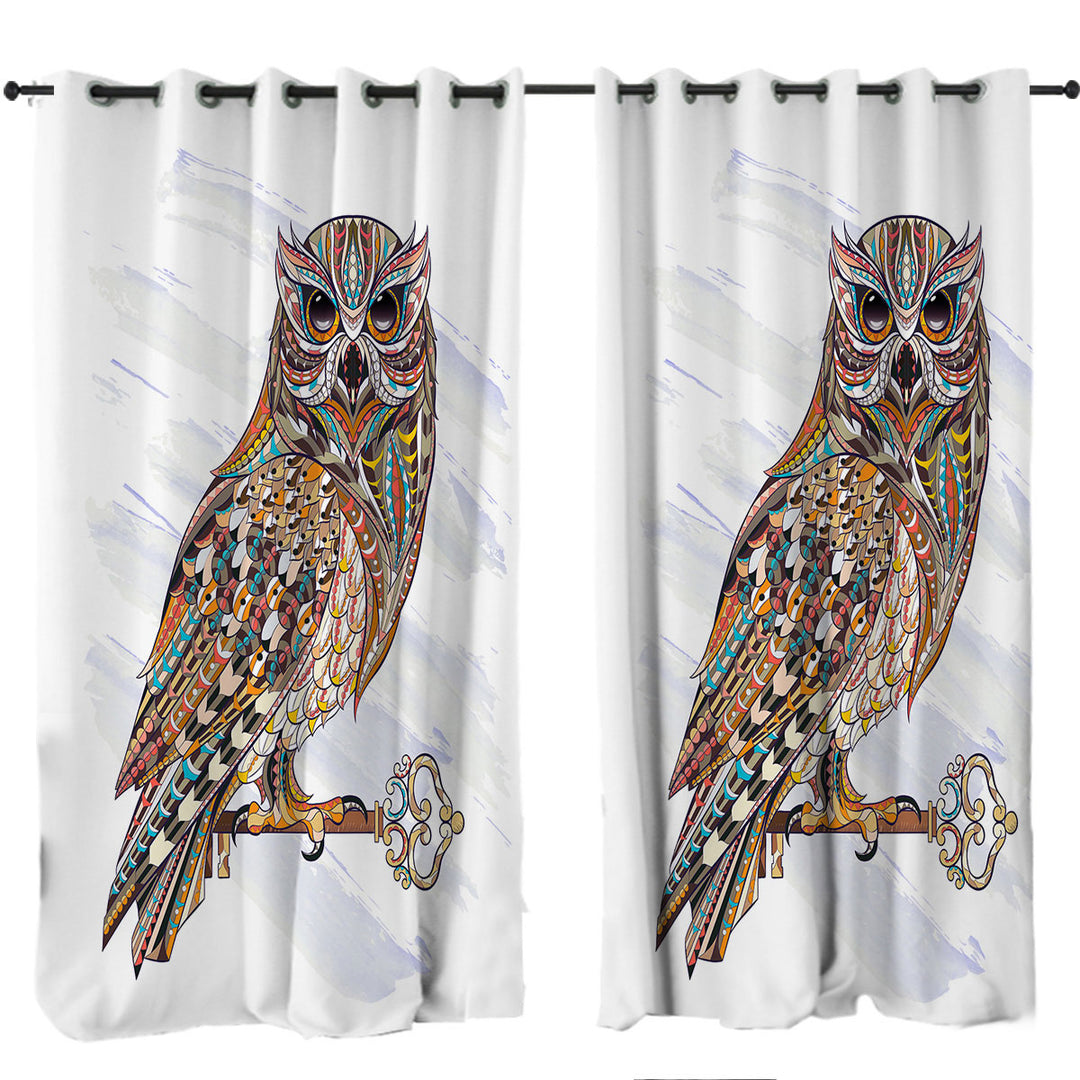 Multi Colored Owl Curtain
