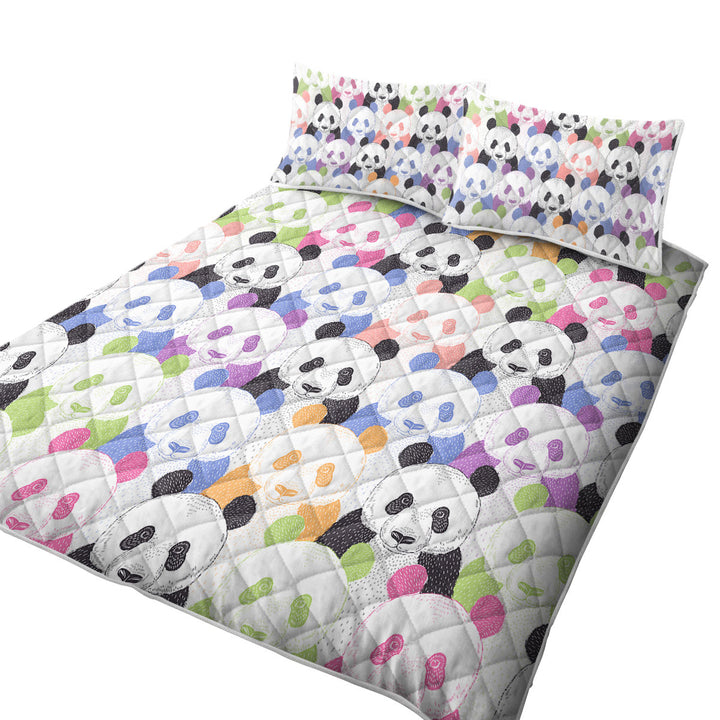 Multi Colored Pandas Quilts