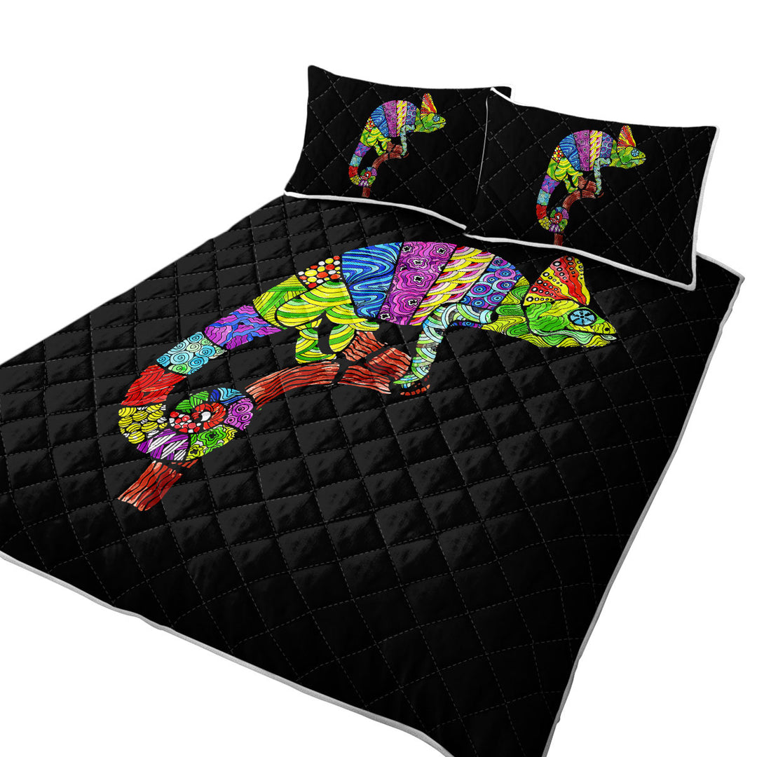 Multi Colored Patterns Chameleon Quilt