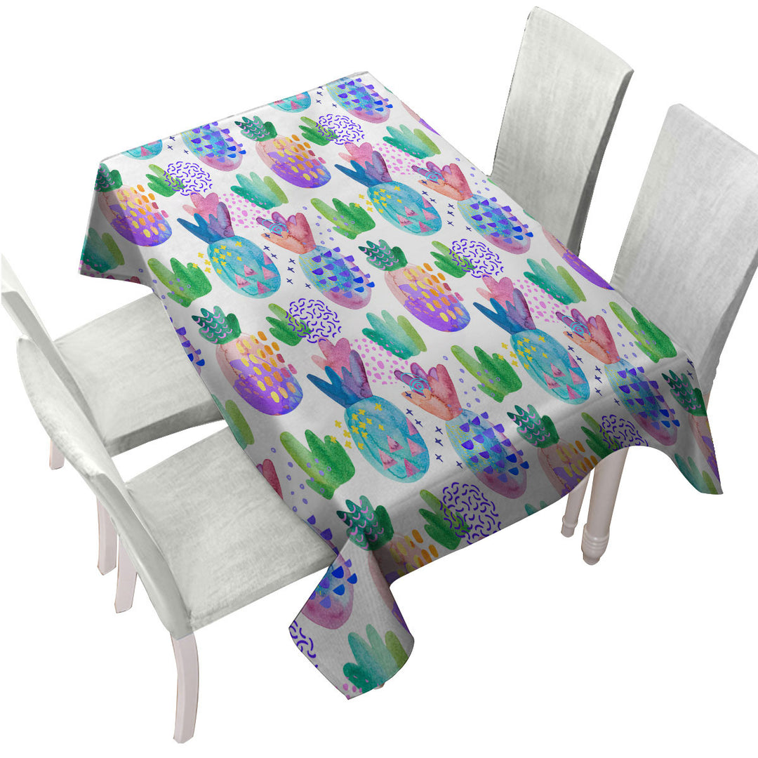 Multi Colored Pineapples Pattern Custom table Covers