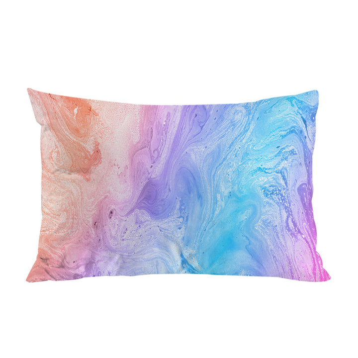 Multi Colored Red Purple Blue Marble Pillow Cases