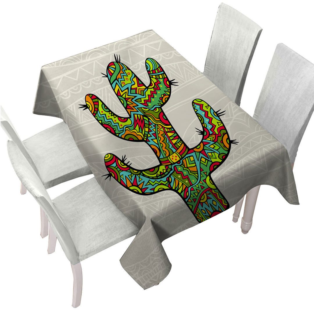 Multi Colored South American Cactus Tablecloth