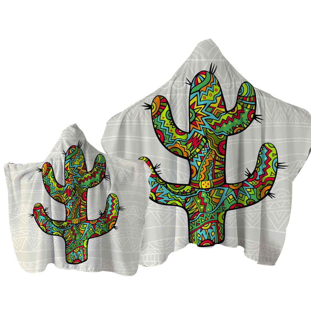 Multi Colored South American Cactus Towel Hoodie