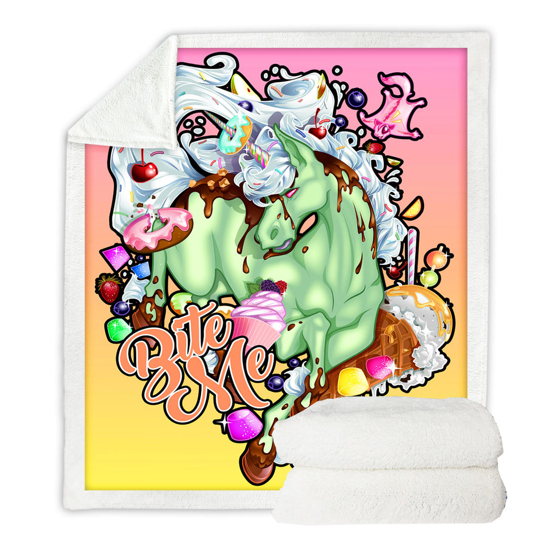 Multi Colored Sweets Rudicorn Funny Cool Quote Blankets
