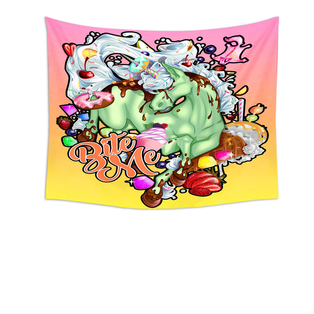 Multi Colored Sweets Rudicorn Funny Cool Quote Wall Tapestry