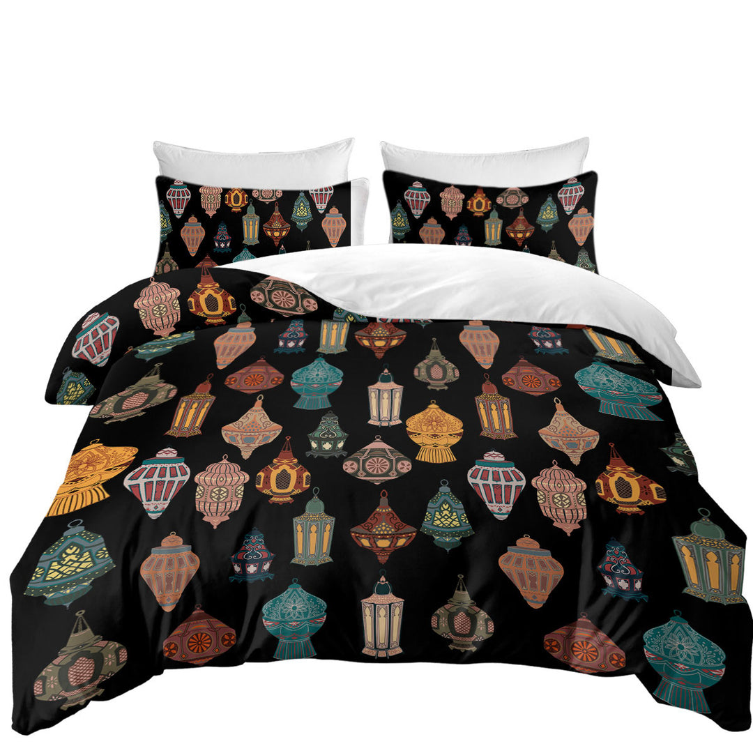 Multi Colored Vintage Oriental Lamps Duvet Cover