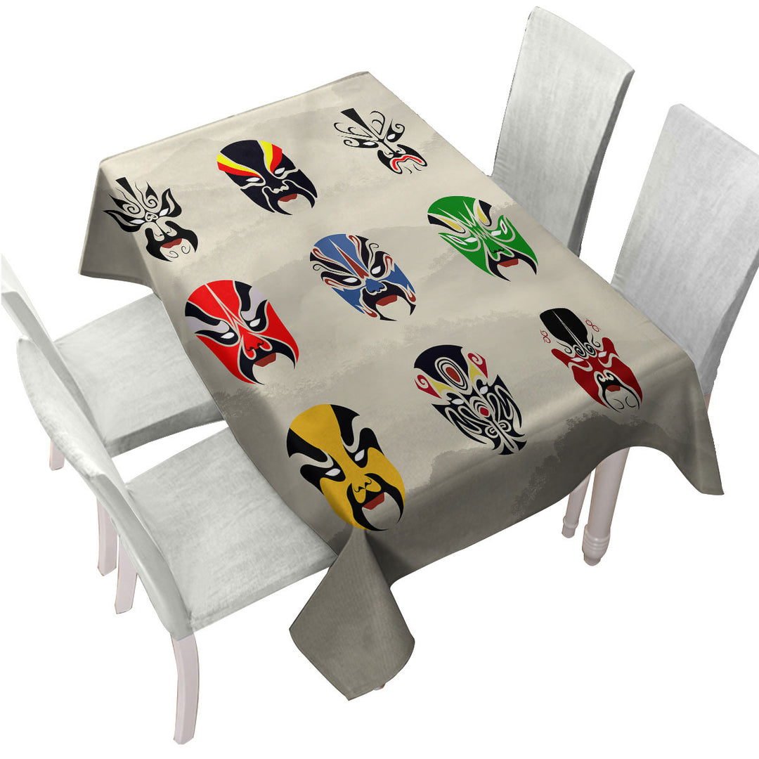 Multi Colored Warrior Masks Custom table Covers