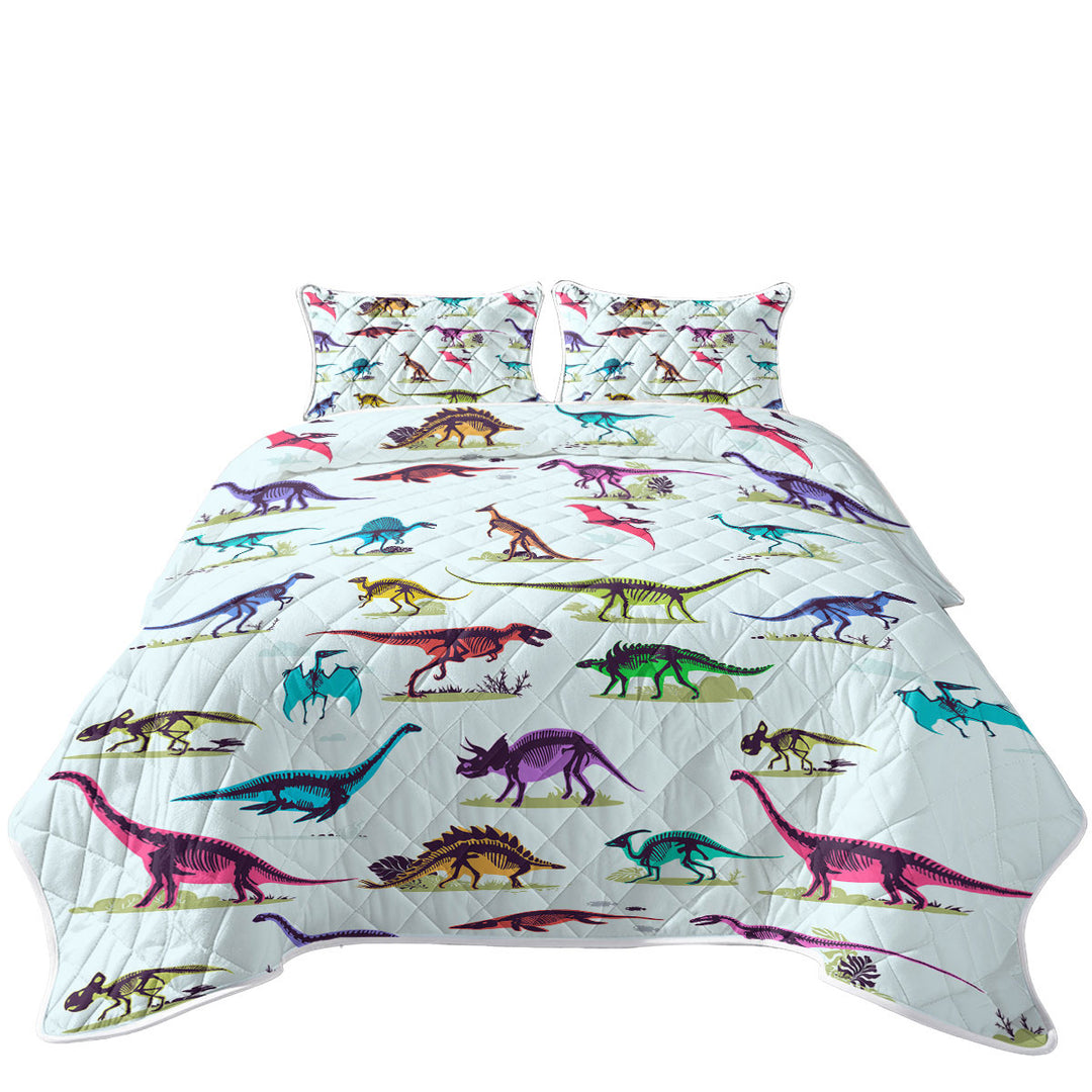 Multi Colored X rays of Dinosaurs Coverlet