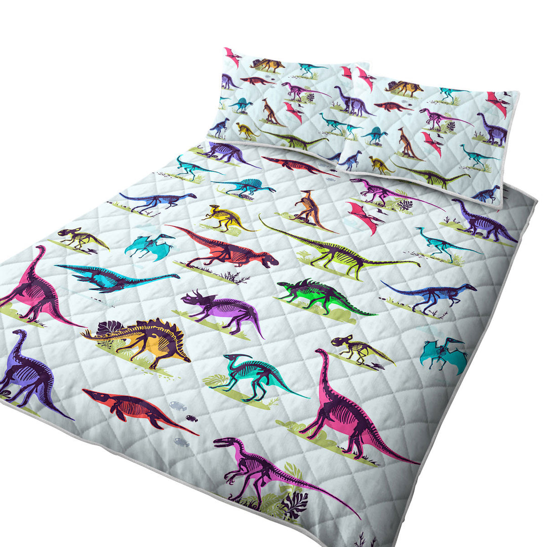 Multi Colored X rays of Dinosaurs Quilts