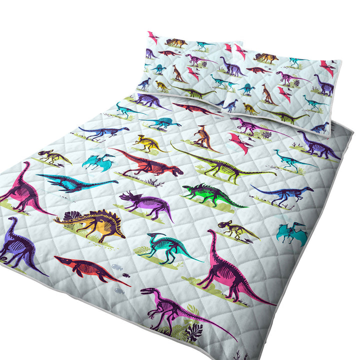 Multi Colored X rays of Dinosaurs Quilts