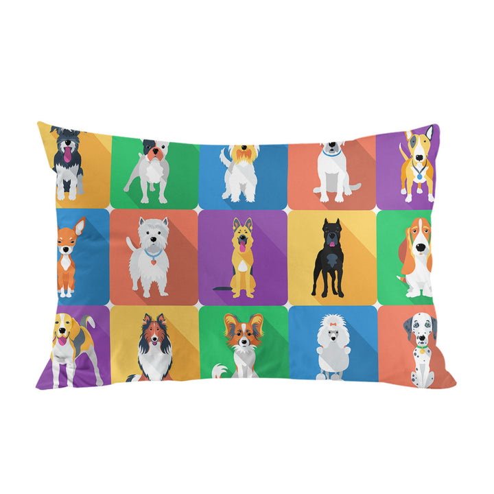 Multi Dog Panel Pillow Cases
