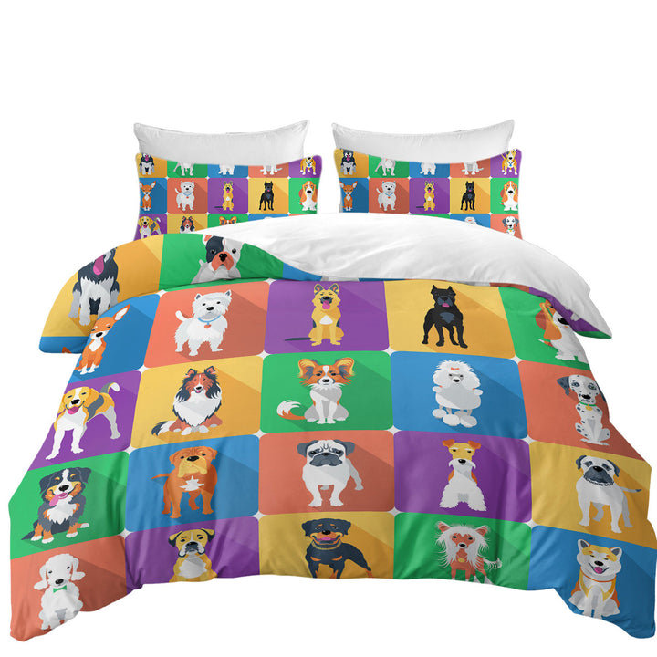 Multi Dog Panel Twin xl Duvet Covers