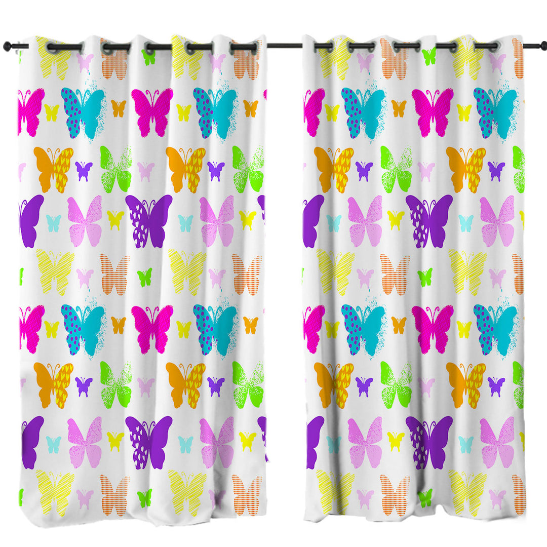 Multi Patterns Colorful Butterflies Drapes for Living Room