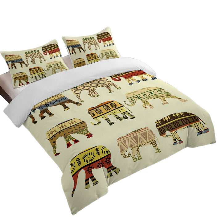 Multi Patterns Elephants Duvet Covers