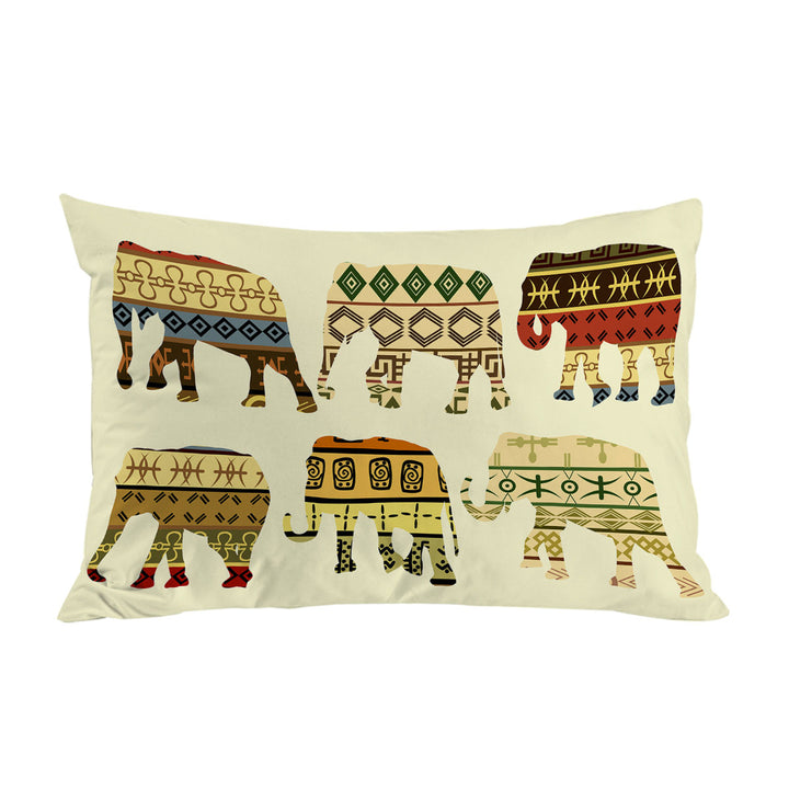 Multi Patterns Elephants Pillow Case Covers