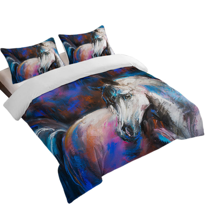 Multi colored Painted Horse Duvet Cover sale
