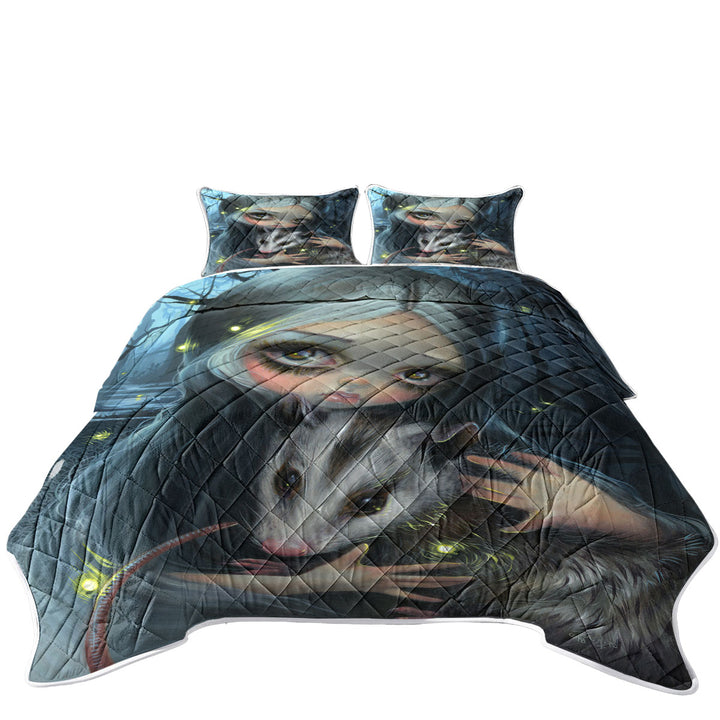 My Possum Beautiful Maiden with Her Possum Friend California King Quilt Sets