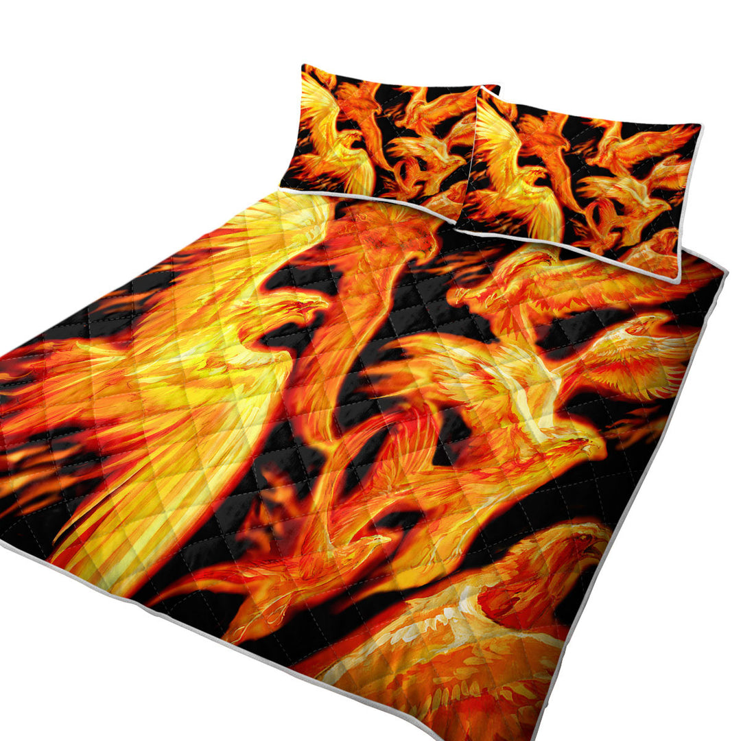 Mythology Birds Phoenix Dawn Quilts for Beds