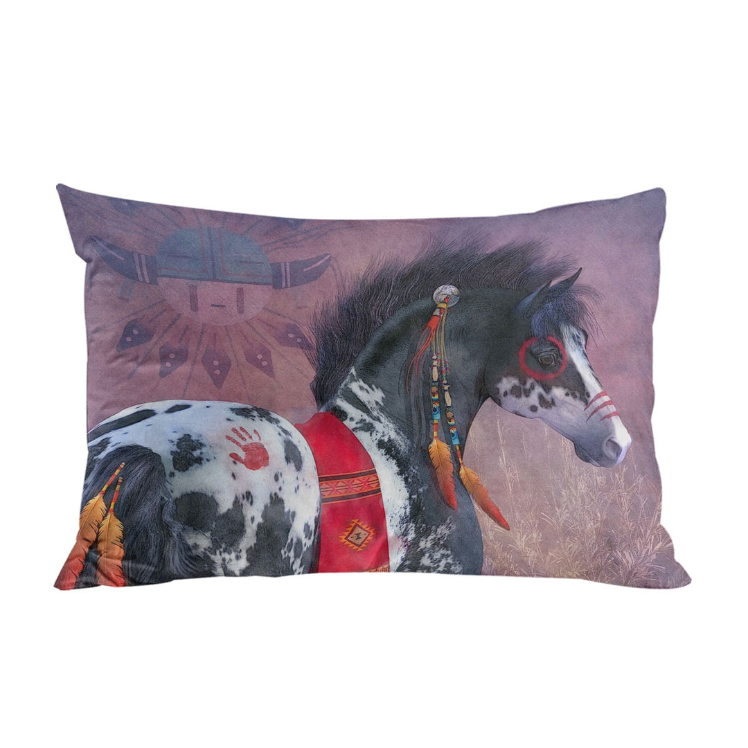 Native American Art on Painted War Pony Horse King Pillow Cases
