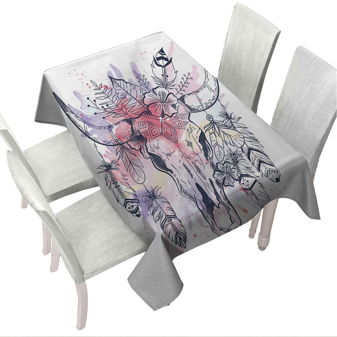 Native American Bull Skull Custom tablecloths