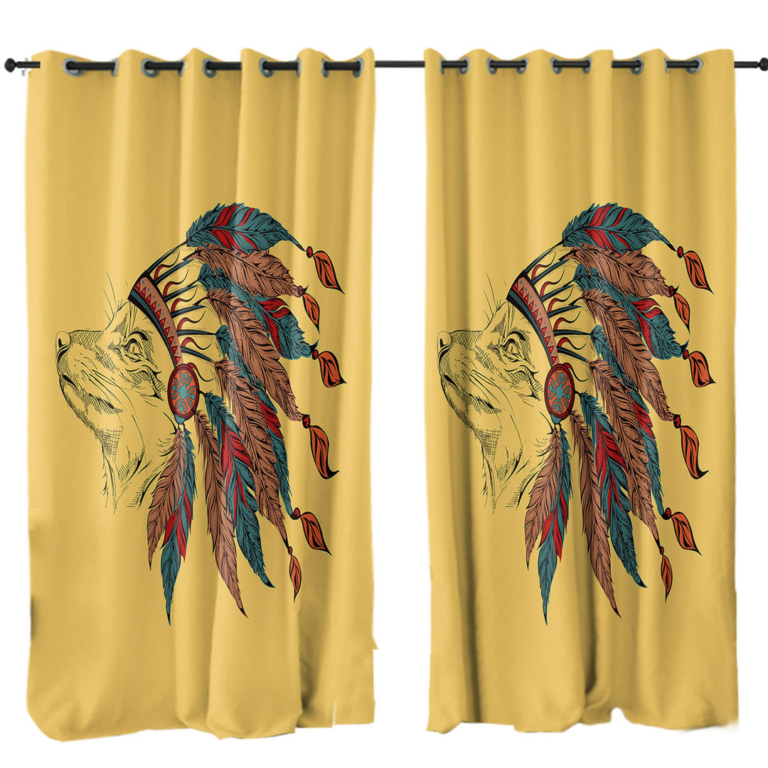 Native American Chief Fox Curtains
