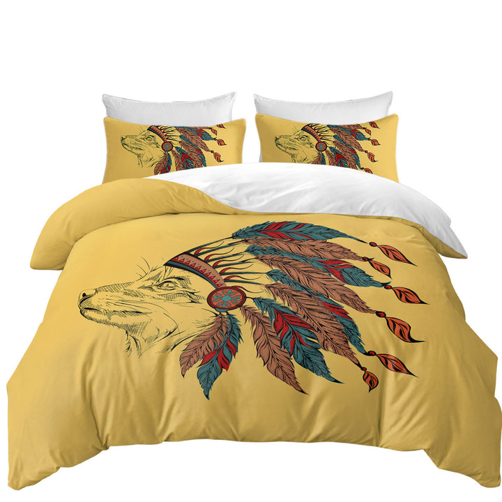 Native American Chief Fox Duvet Covers King