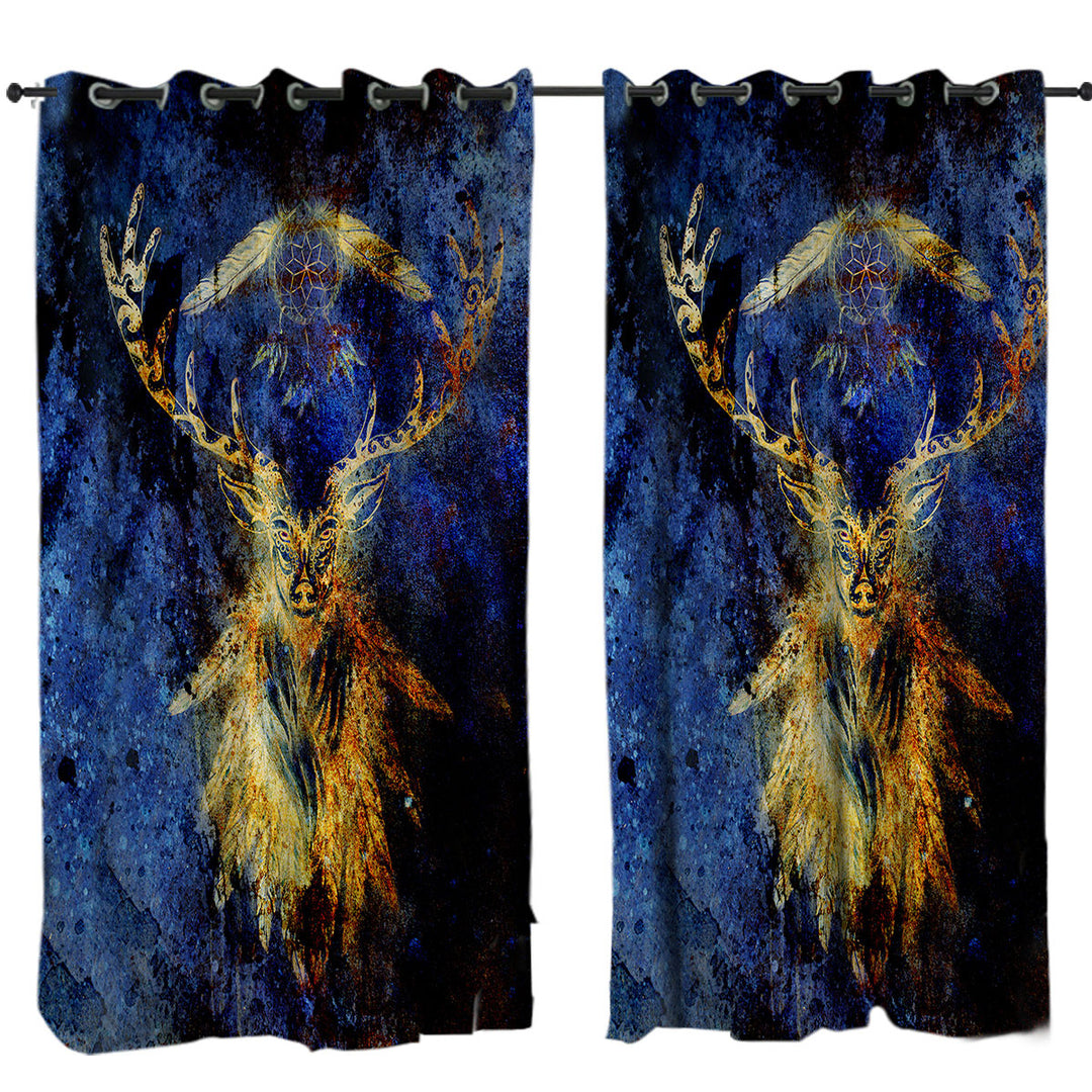 Native American Dream Catcher and Deer Curtain