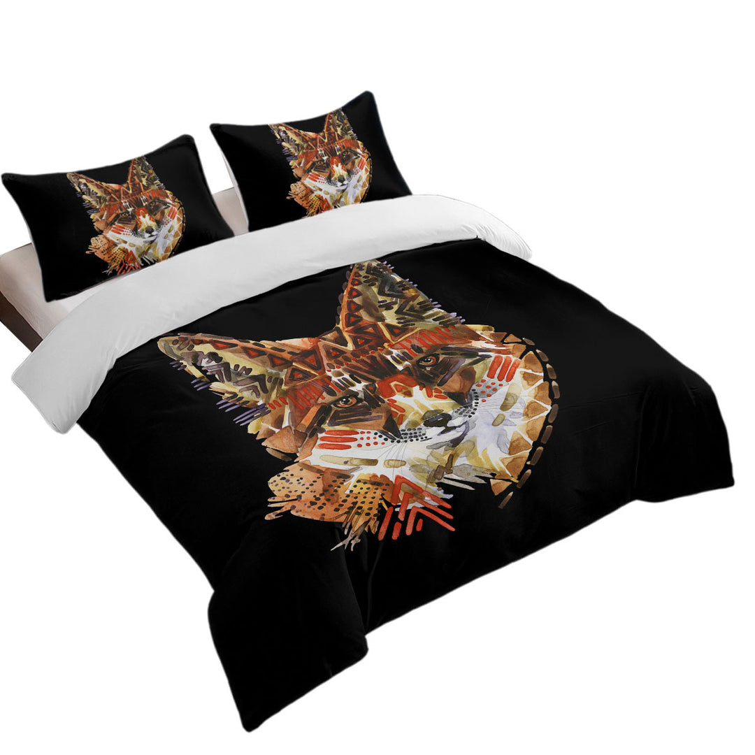 Native American Fox Art King Size Duvet Cover