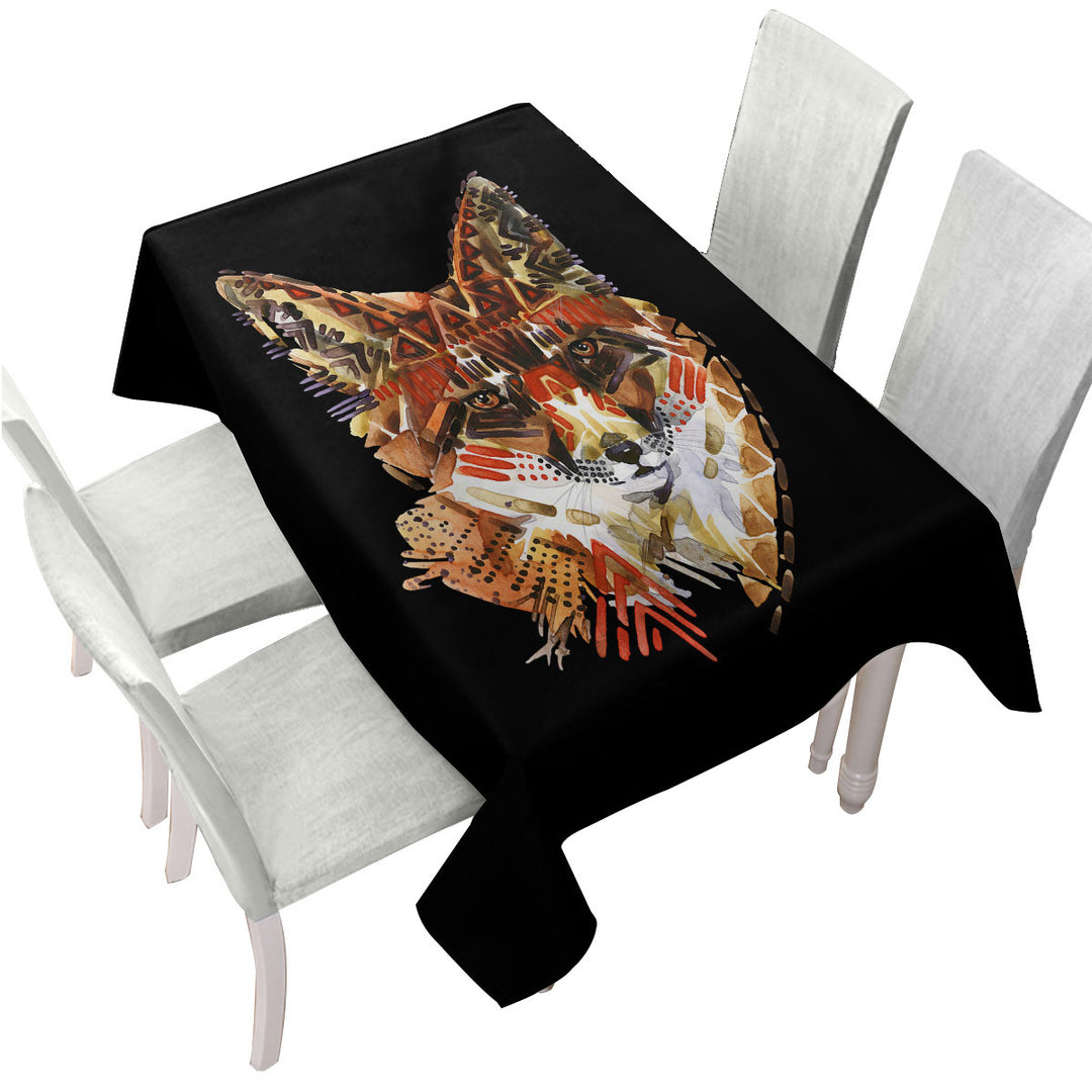 Native American Fox Art Tablecloths
