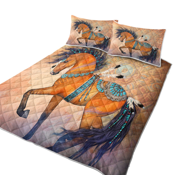 Native American Horse Art Native Treasure Coverlets