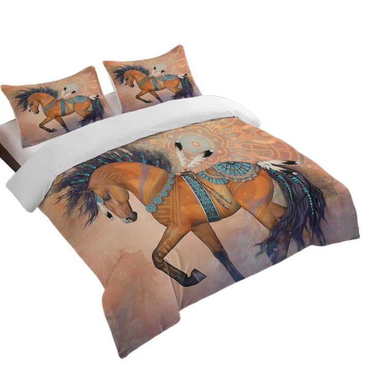 Native American Horse Art Native Treasure Twin xl Duvet Covers