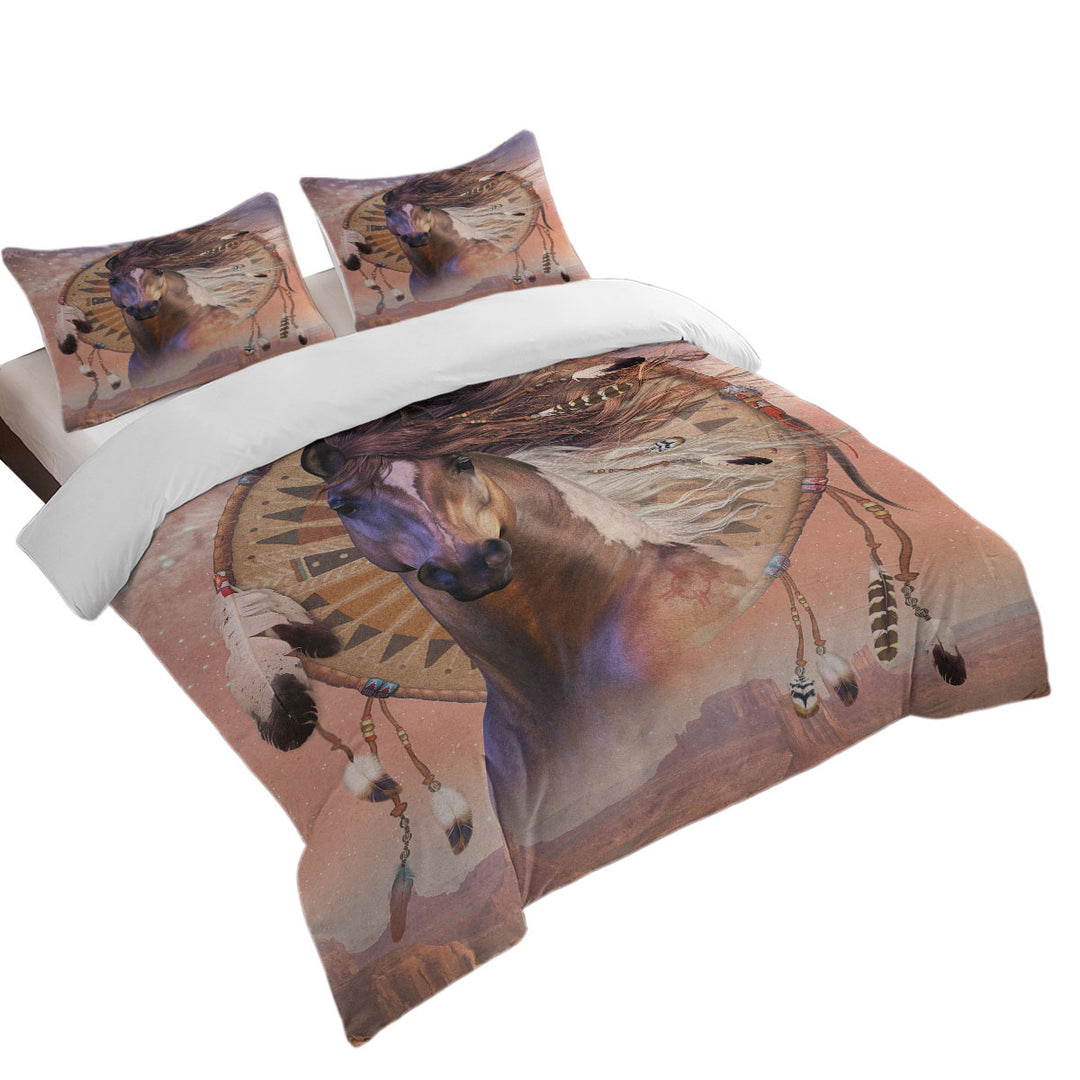 Native American Horse Spirit and Dream Catcher Bed Covers
