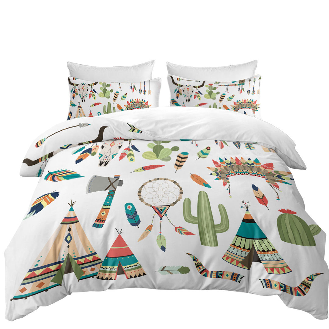 Native American Kit for Kids Duvet Cover