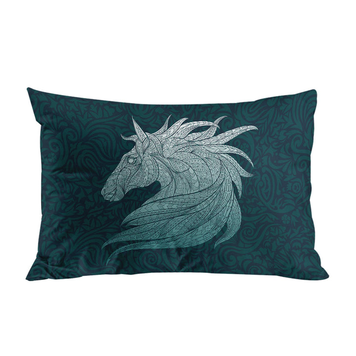 Native Elements Blue Horse Head Pillowcase