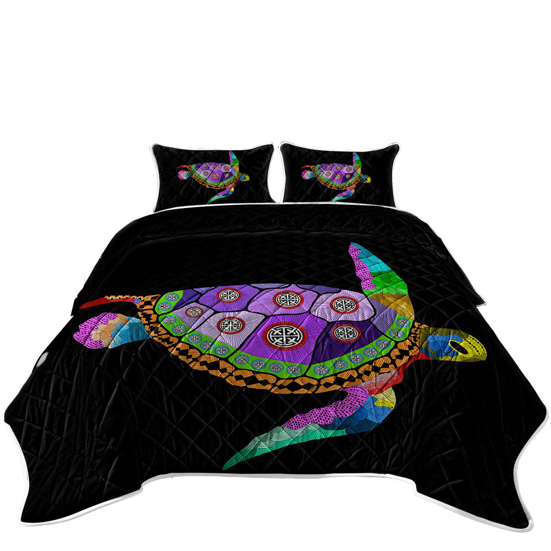 Native Purple Turtle Coverlets